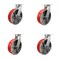 Service Caster 10'' Heavy Duty Red Poly on Cast Iron Caster Set 2 Swivel Lock 2 Brakes, 4PK CRAN-SCC-KP92S1030-PUR-RS-BSL-2-SLB2 - alternate 1